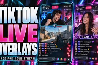 design custom animated tiktok live overlays for your stream
