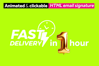 create a professional, animated and clickable HTML email signature in 1 hour
