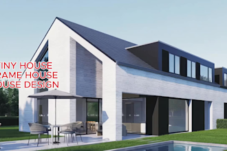 provide tiny house and frame house design with renderings