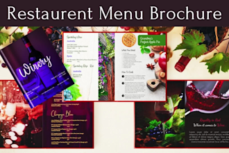 design menu cards, catalog, cookbook, recipe, dessert book