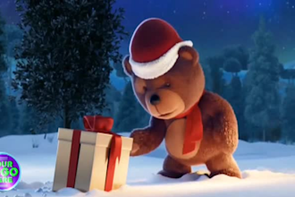 add logo and text in funny new year greetings video