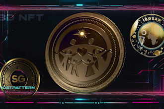 create custom 3d nft coin animation in perfect loop