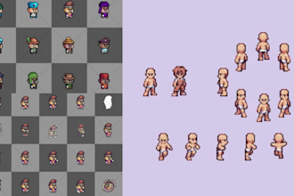 pixel character top down sprite sheet animation asset pixel character animation