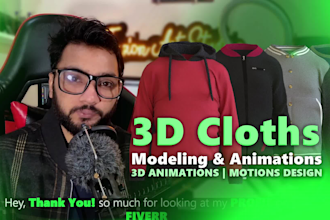3d cloth design and simulation for your fashion video