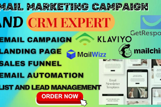 create a email marketing campaign using klaviyo getresponse or mailchimp