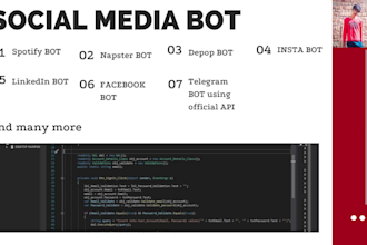 develop a website automation bot, social media bot