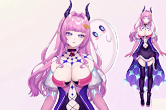draw and rig 2d vtuber model vtuber model live2d vtuber 2d anime vtuber rigging