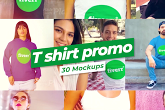 make cool t shirt promo video with 30 mockups