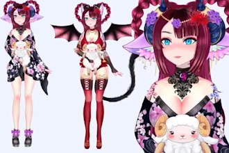 draw 2d vtuber model, live2d vtuber ,live2d ringing, pngtuber model, 2d avatar