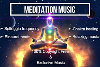 create 30 meditation music with solfeggio frequency, binaural beats video