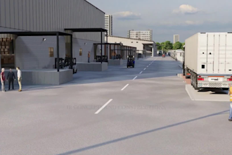 create 3d industrial warehouse animation logistics facility factory walkthrough