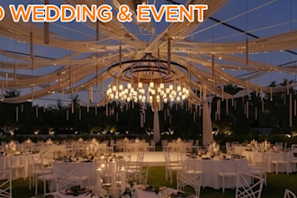 design 3d wedding stage, marquee tent, and event venue