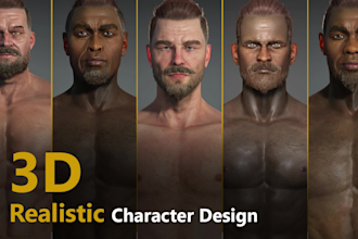 do 3d realistic character design and animations for you