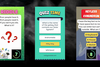 create bulk short videos for youtube riddles, quiz, trivia reels