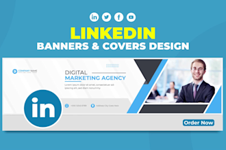 design linkedin banner, facebook cover, twitter header