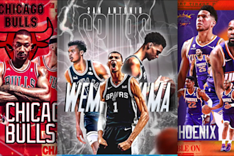 design your sports graphics, poster, committed edit and jersey swaps