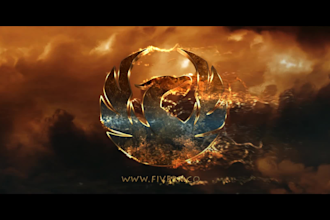 create your logo intro animation destroying by heat and wind, outro video