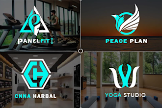 design monogram minimalist gym custom logo