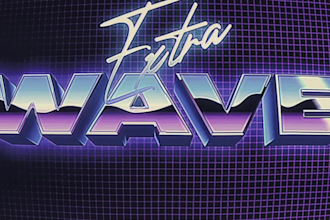 design glitchy vhs style typography with 80s vibes