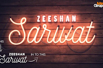 make custom 3d neon sign light intro for your logo, text