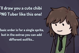 draw you a cute chibi png tuber sprite