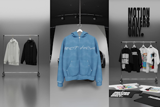 create premium 3d apparel mockup animation for clothing brands