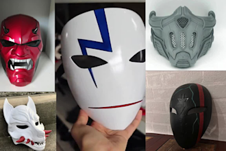 sculpt,3d print and paint custom 3d mask 3d helmet cosplay 3d mask cosplay armor
