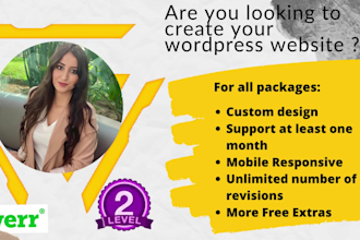create, design and setup wordpress website professionally
