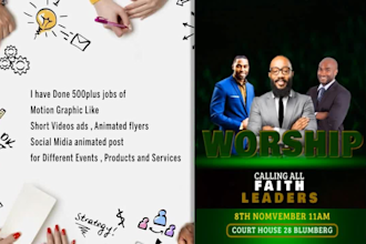 design motion flyer, animated poster, motion graphics, video slide show