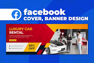 create a facebook cover photo banner design or social media header