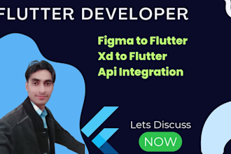 work as figma to flutter convertor, xd to flutter and develop flutter apps