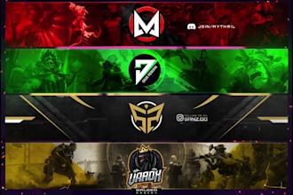 design esports gaming banner for youtube and twitch