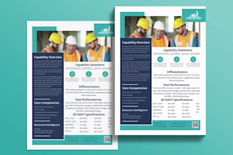 design attractive business, real estate capability statements for govt contract