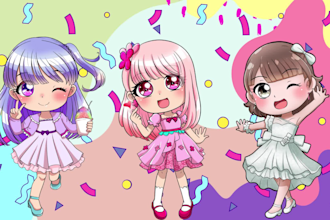 draw cute chibi character in anime chibi style