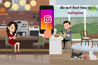 create amazing animated  love story, proposal video, and wedding invitation