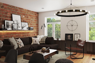 create 3d visualization of residential interior spaces