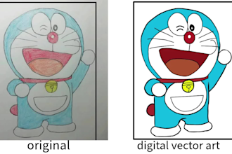 turn your drawing into vector digital art ,logo , line art