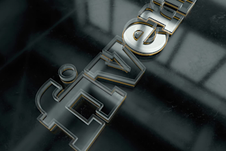 create clean 3d glossy glass intro