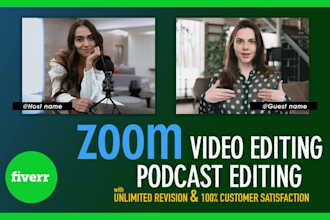 edit your zoom video, meeting, webinar, podcast or youtube vlogs
