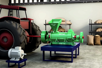 create 3d industrial animation food processing agriculture machinery equipment