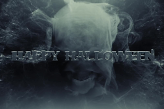 do dark scary horror halloween skull intro video