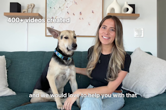 create ugc for pet products with my large dog
