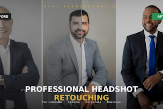 retouch your headshot portrait photos for linkedin resume