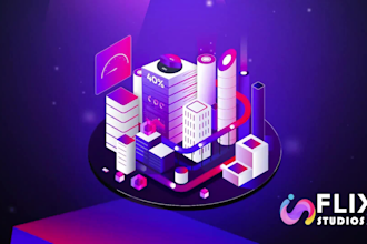 create isometric explainer videos customized 2d 3d isometric explainer video