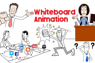 create custom whiteboard animation explainer or doodle video