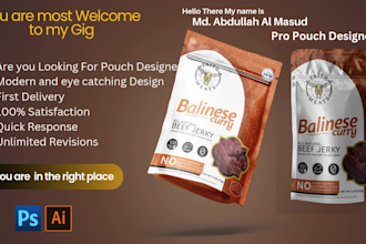 premium pouch packaging design for food, cosmetics, and more