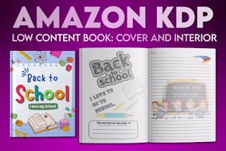 design low no content book cover and interior for amazon KDP
