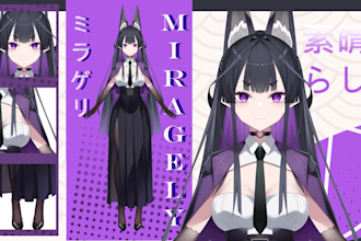 design a live2d vtuber model ready for rigging