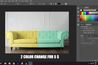 color change clothe, product, furniture fast in photoshop