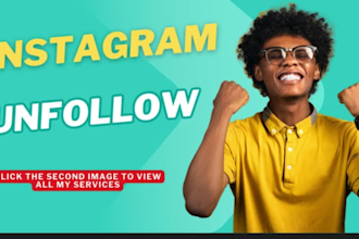 manually unfollow instagram following , followers and remove bot